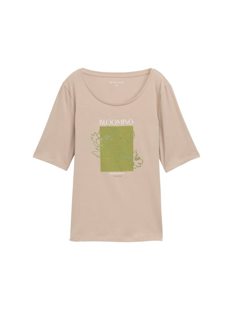 TOM TAILOR Damen T-Shirt mit Print, grau, Uni, Gr. L TOM TAILOR Damen T-Shirt mit Print, grau, Uni, Gr. L von Tom Tailor