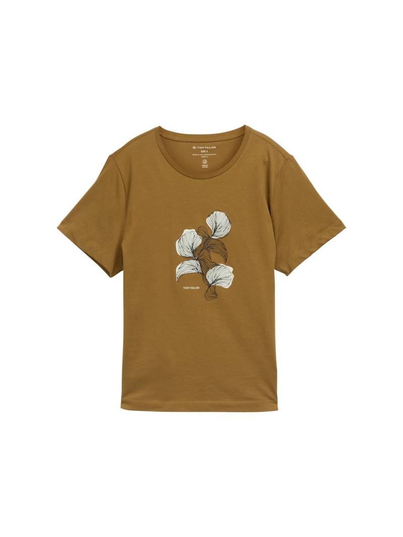 TOM TAILOR Damen T-Shirt mit Print, grün, Uni, Gr. XXL von Tom Tailor