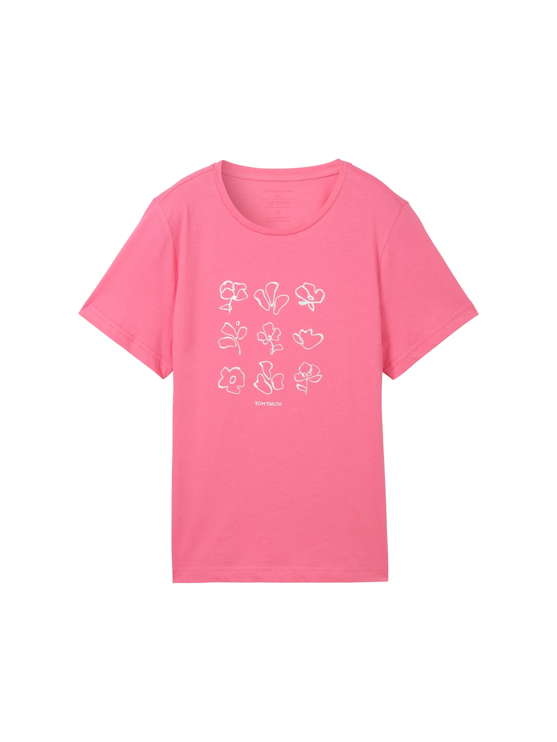 TOM TAILOR Damen T-Shirt mit Print, rosa, Print, Gr. S von Tom Tailor