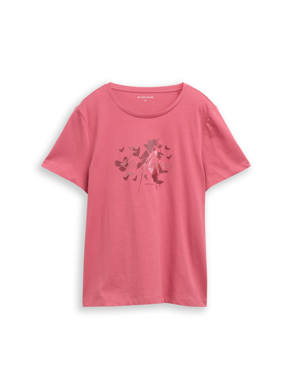 TOM TAILOR Damen T-Shirt mit Print, rot, Uni, Gr. L von Tom Tailor