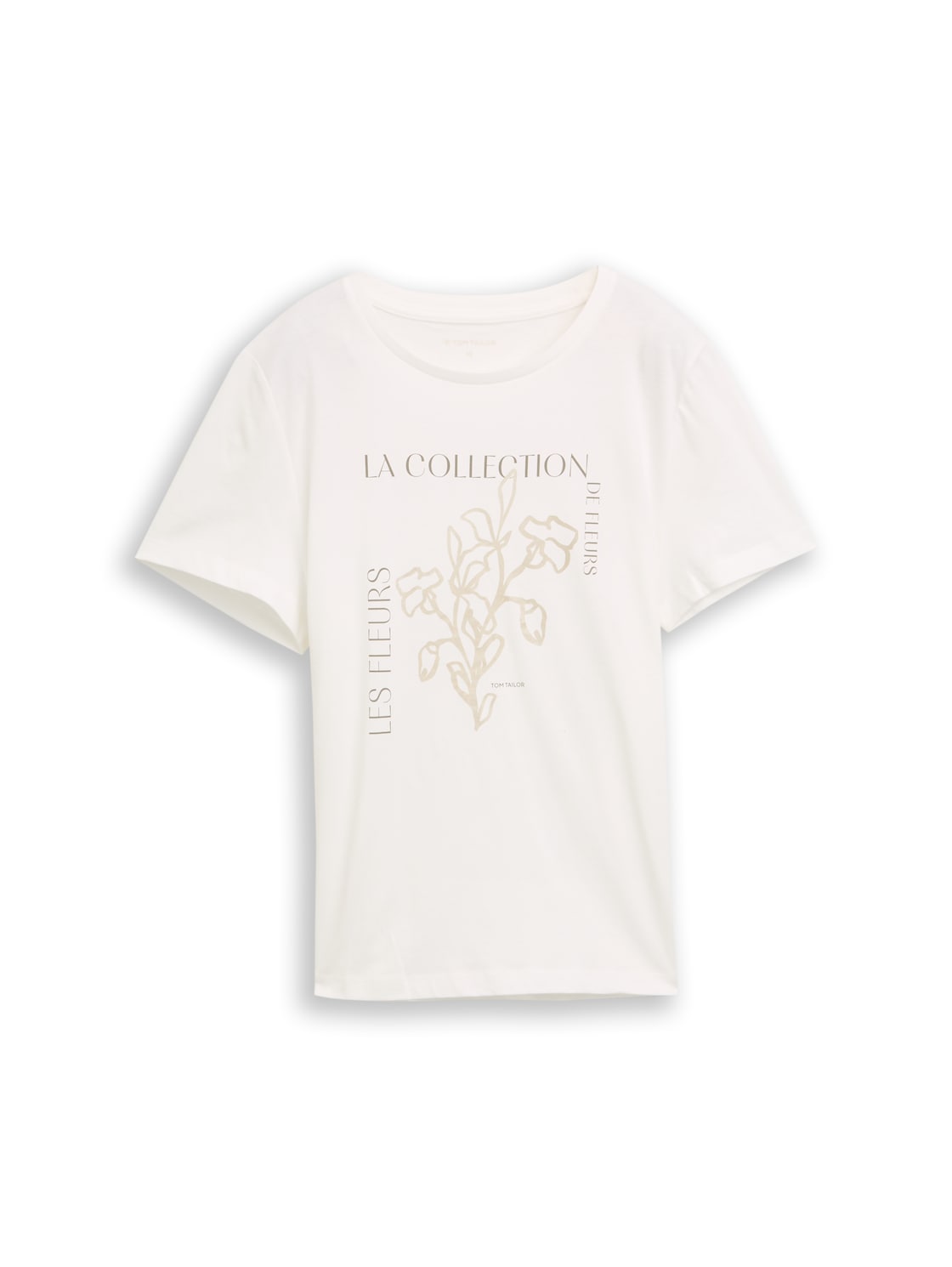 TOM TAILOR Damen T-Shirt mit Print, weiß, Uni, Gr. L von Tom Tailor