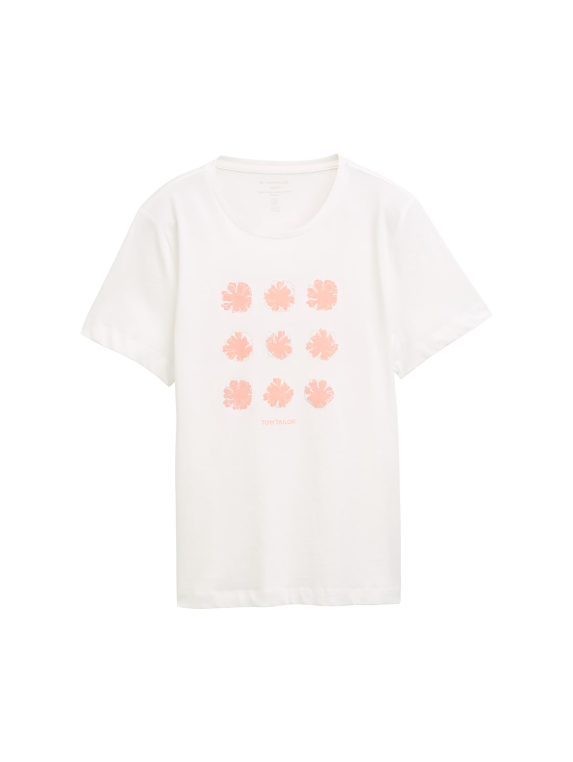 TOM TAILOR Damen T-Shirt mit Print, weiß, Uni, Gr. M von Tom Tailor