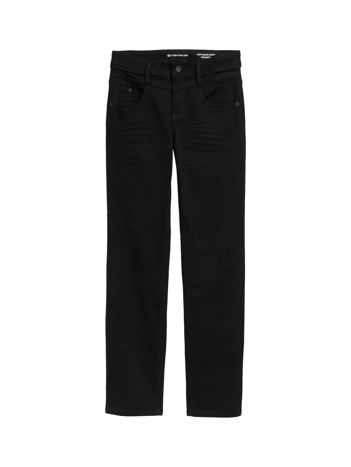 TOM TAILOR Damen TTALEXA STRAIGHT Jeans, schwarz, Uni, Gr. 33/30 von Tom Tailor