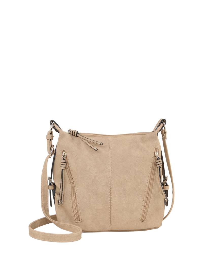 TOM TAILOR Damen TTCAIA M Umhängetasche mit Reißverschluss-Details, beige, Uni, Gr. ONESIZE von Tom Tailor
