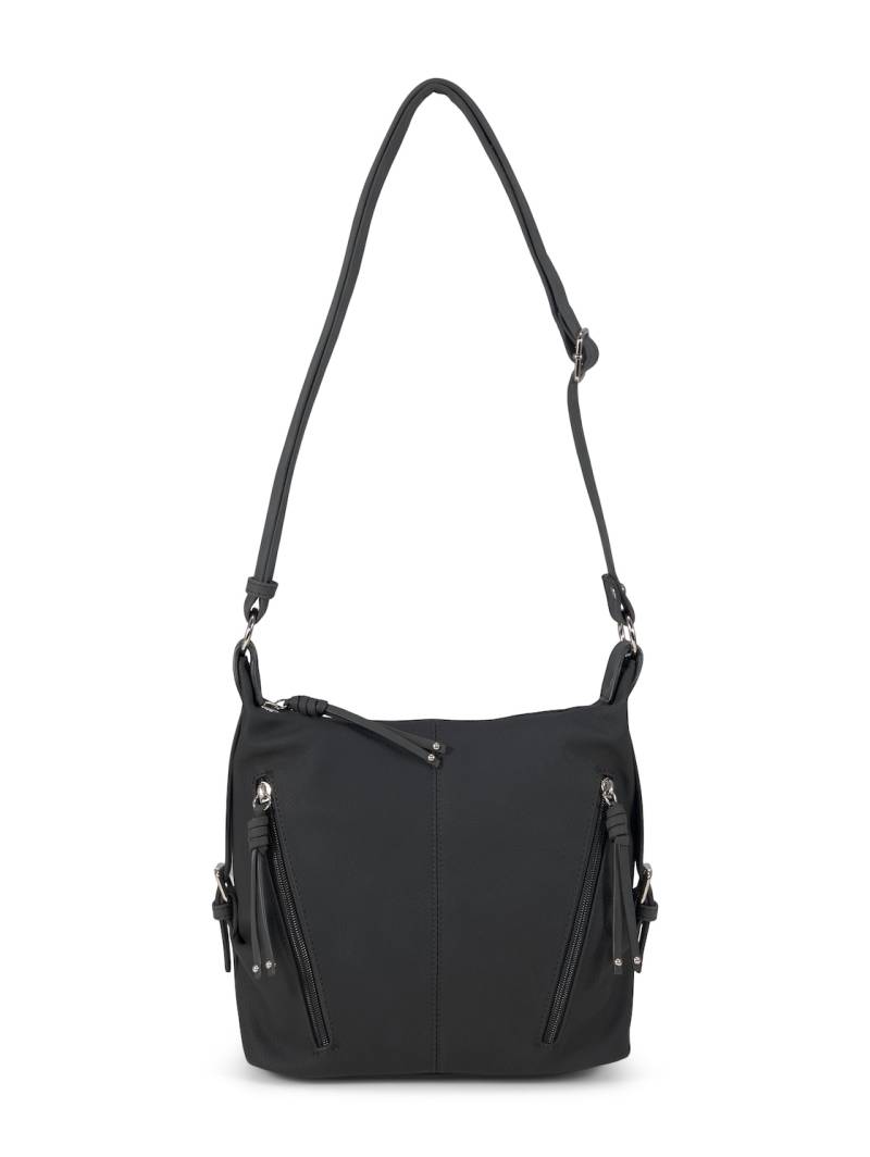 TOM TAILOR Damen TTCAIA M Umhängetasche mit Reißverschluss-Details, schwarz, Uni, Gr. ONESIZE von Tom Tailor