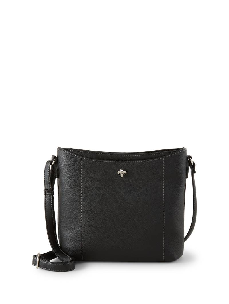 TOM TAILOR Damen TTELIF M Umhängetasche mit Ziernähten, schwarz, Uni, Gr. ONESIZE von Tom Tailor