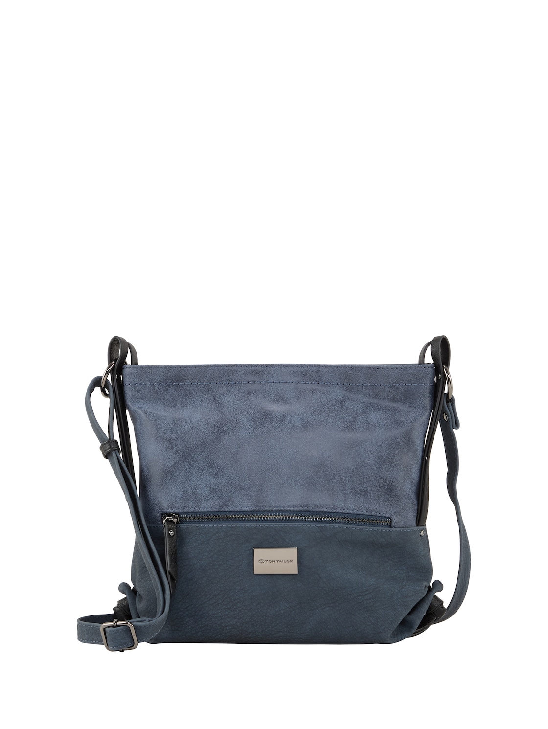 TOM TAILOR Damen TTELIN M Umhängetasche mit Material-Mix, blau, Uni, Gr. ONESIZE von Tom Tailor