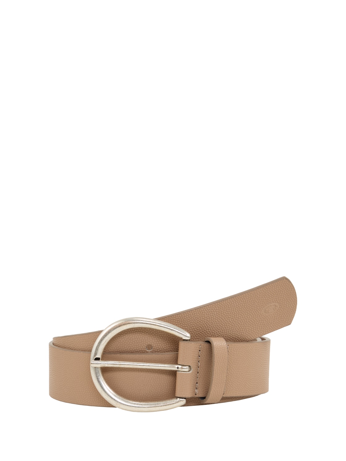 TOM TAILOR Damen TTIVY Ledergürtel mit abgerundeter Dornschließe, beige, Uni, Gr. 90 von Tom Tailor