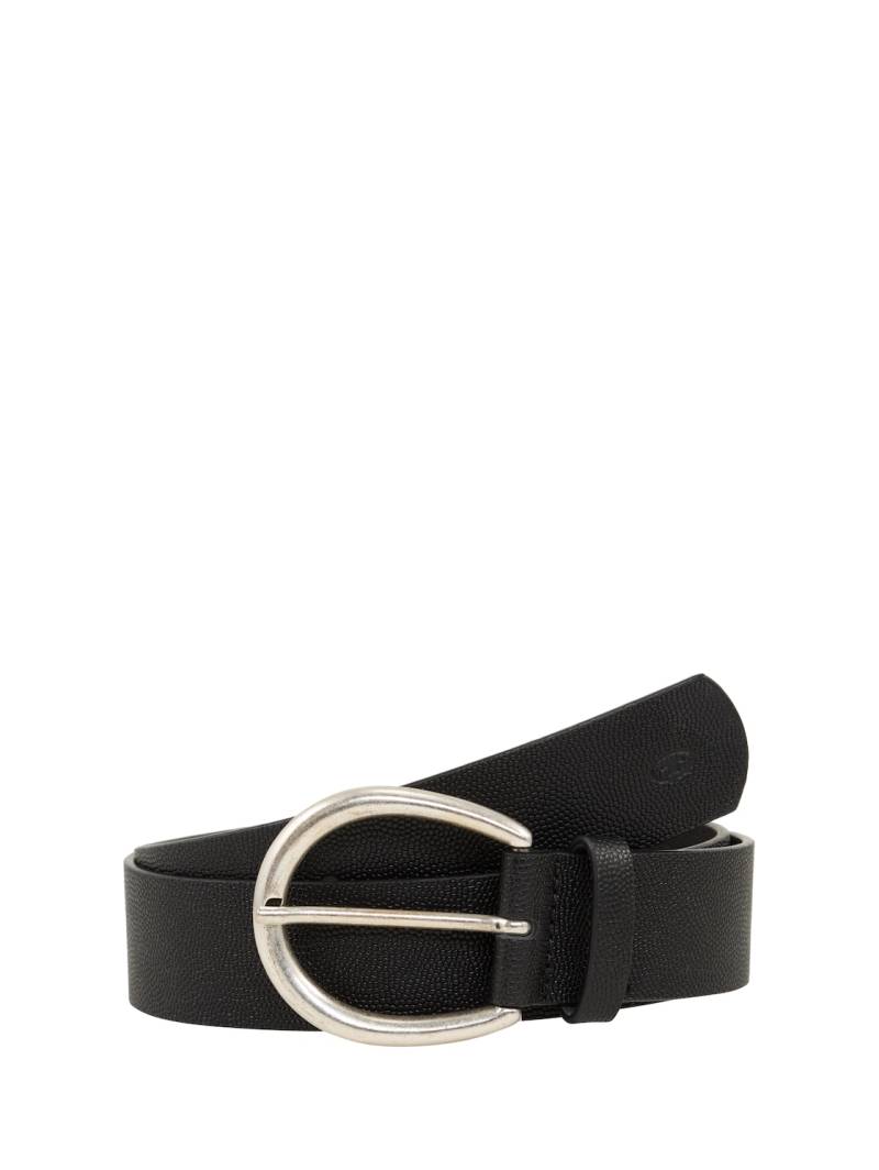 TOM TAILOR Damen TTIVY Ledergürtel mit abgerundeter Dornschließe, schwarz, Uni, Gr. 75 von Tom Tailor