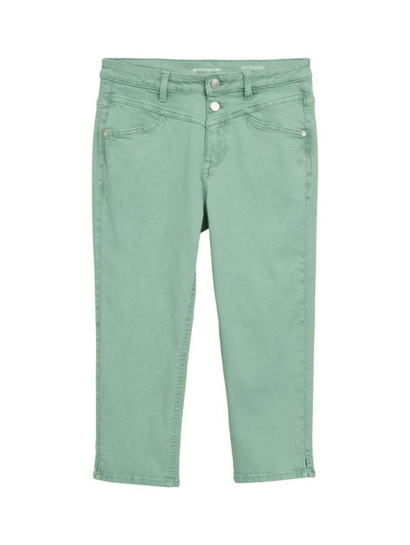TOM TAILOR Damen TTKATE SLIM CAPRI Jeans, grün, Uni, Gr. 33 von Tom Tailor