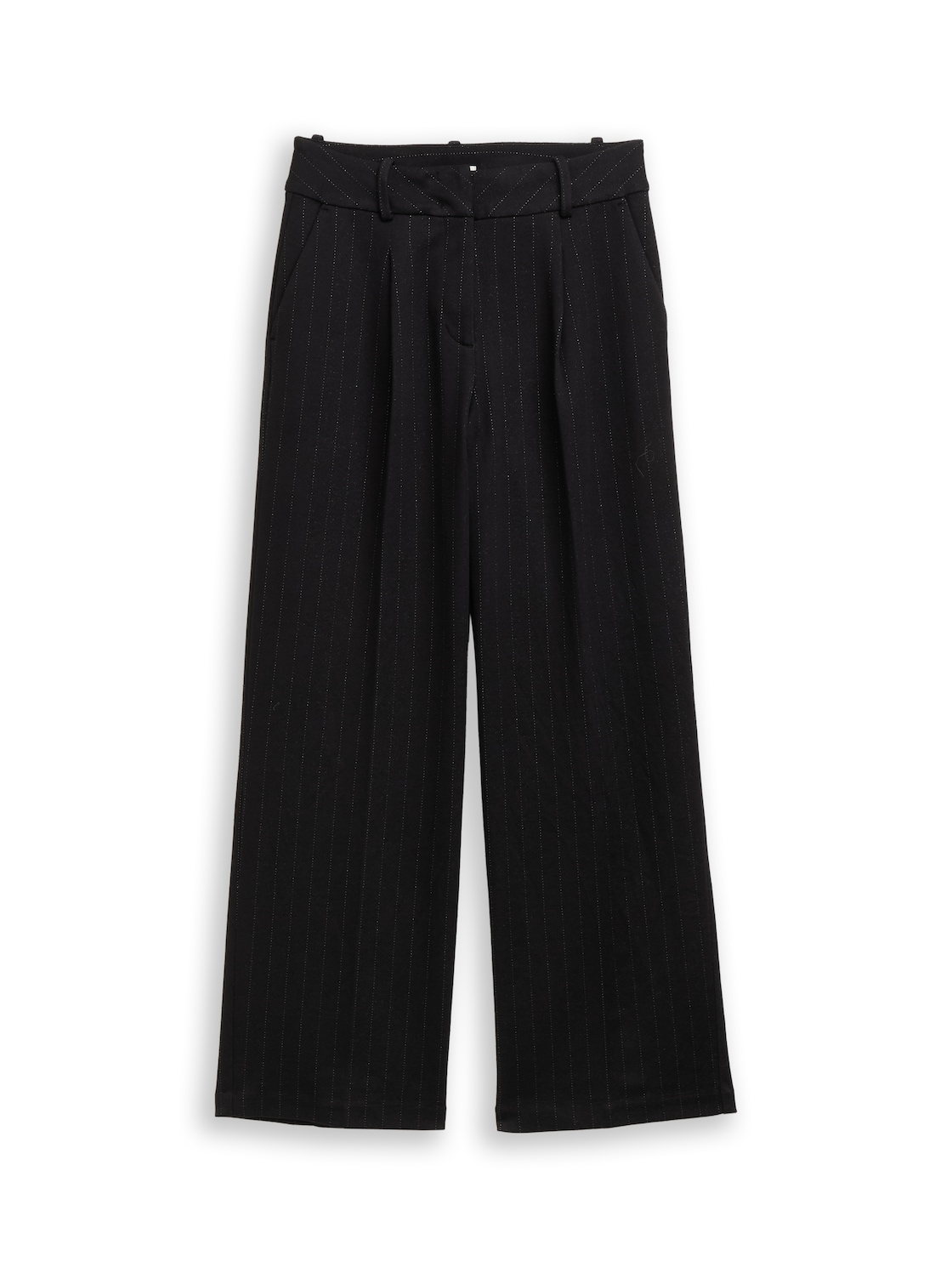 TOM TAILOR Damen TTLEA WIDE Hose mit Glitzer-Effekt, grau, Gestreift, Gr. 38/32 von Tom Tailor