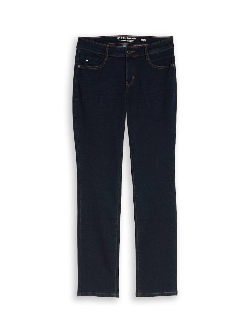 TOM TAILOR Damen TTLIVA STRAIGHT Jeans, blau, Uni, Gr. 30/34 von Tom Tailor