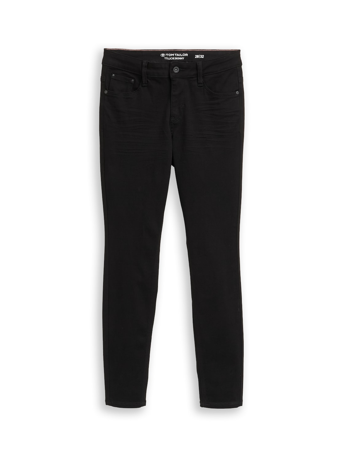TOM TAILOR Damen TTLUCIE SKINNY Jeans, schwarz, Uni, Gr. 27/30 von Tom Tailor