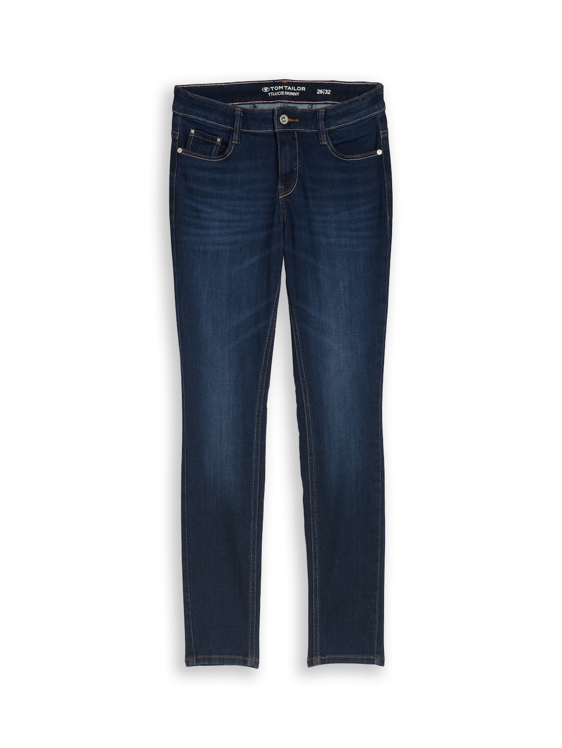TOM TAILOR Damen TTLUCIE Skinny Jeans, blau, Uni, Gr. 32/32 von Tom Tailor