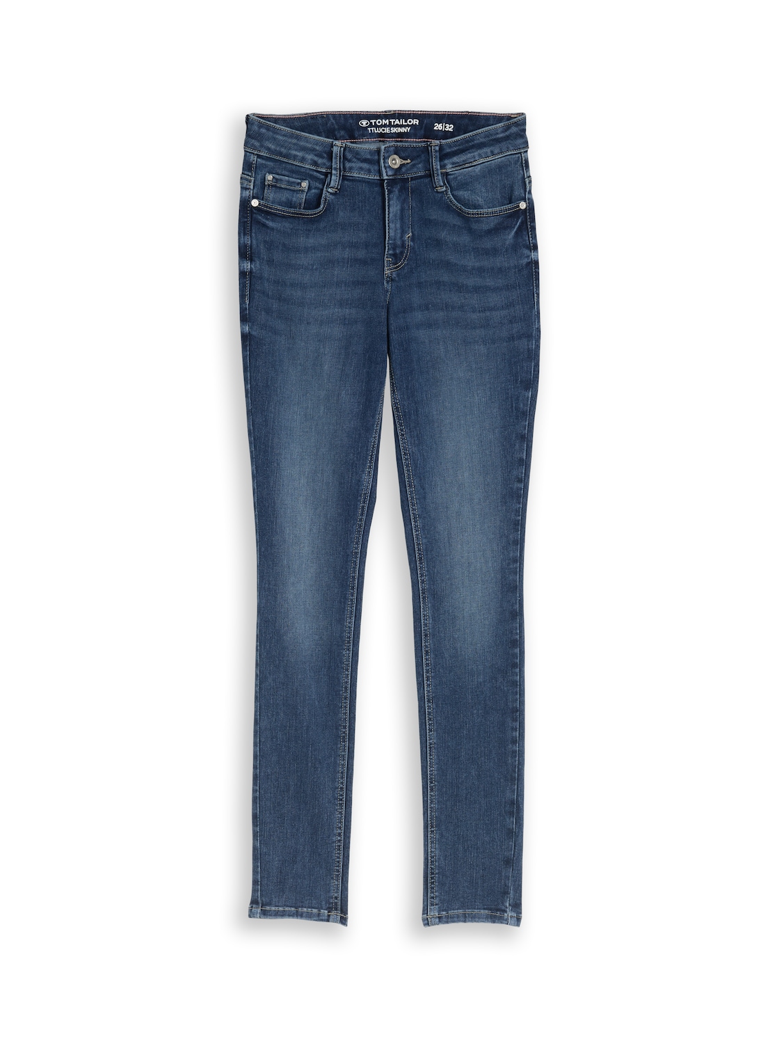 TOM TAILOR Damen TTLUCIE Skinny Jeans, blau, Uni, Gr. 33/32 von Tom Tailor