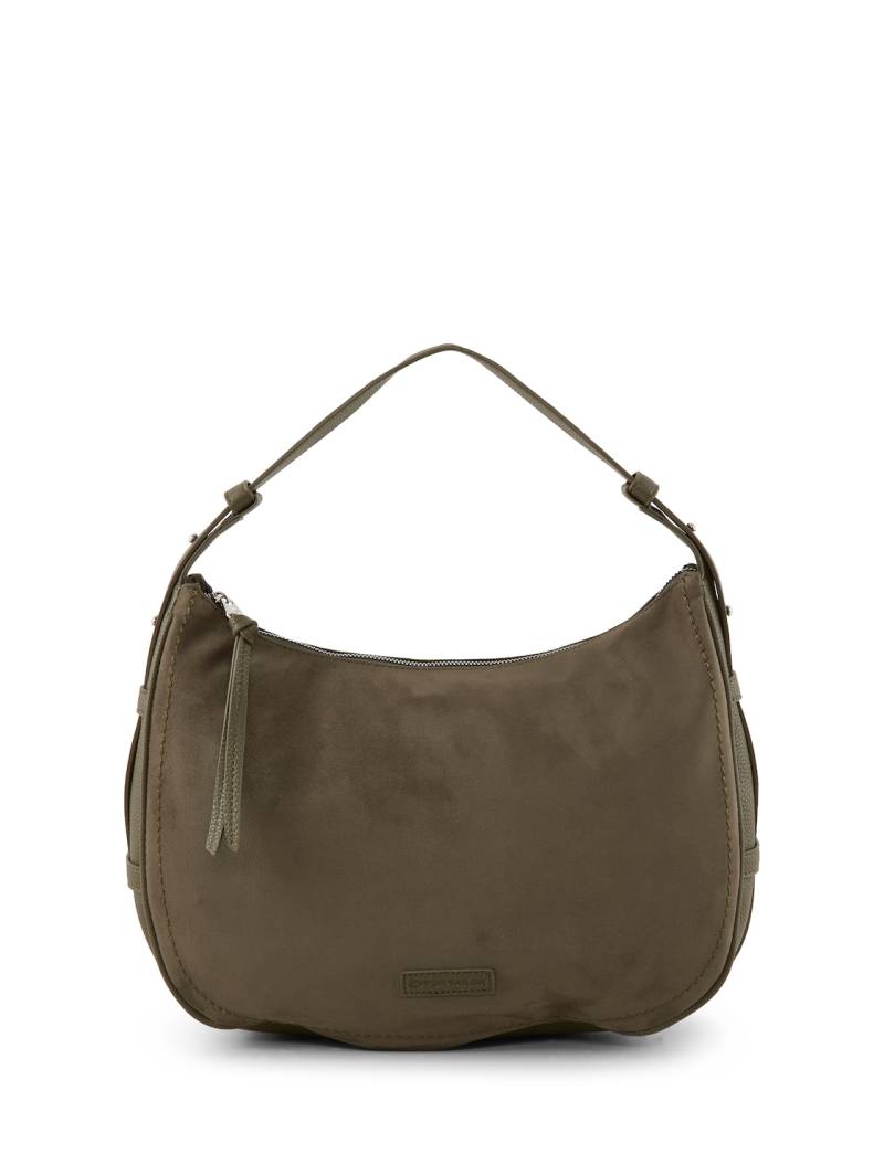 TOM TAILOR Damen TTLYSA M Schultertasche in Velourleder-Optik, grün, Uni, Gr. ONESIZE von Tom Tailor