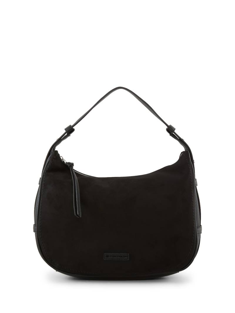 TOM TAILOR Damen TTLYSA M Schultertasche in Velourleder-Optik, schwarz, Uni, Gr. ONESIZE von Tom Tailor