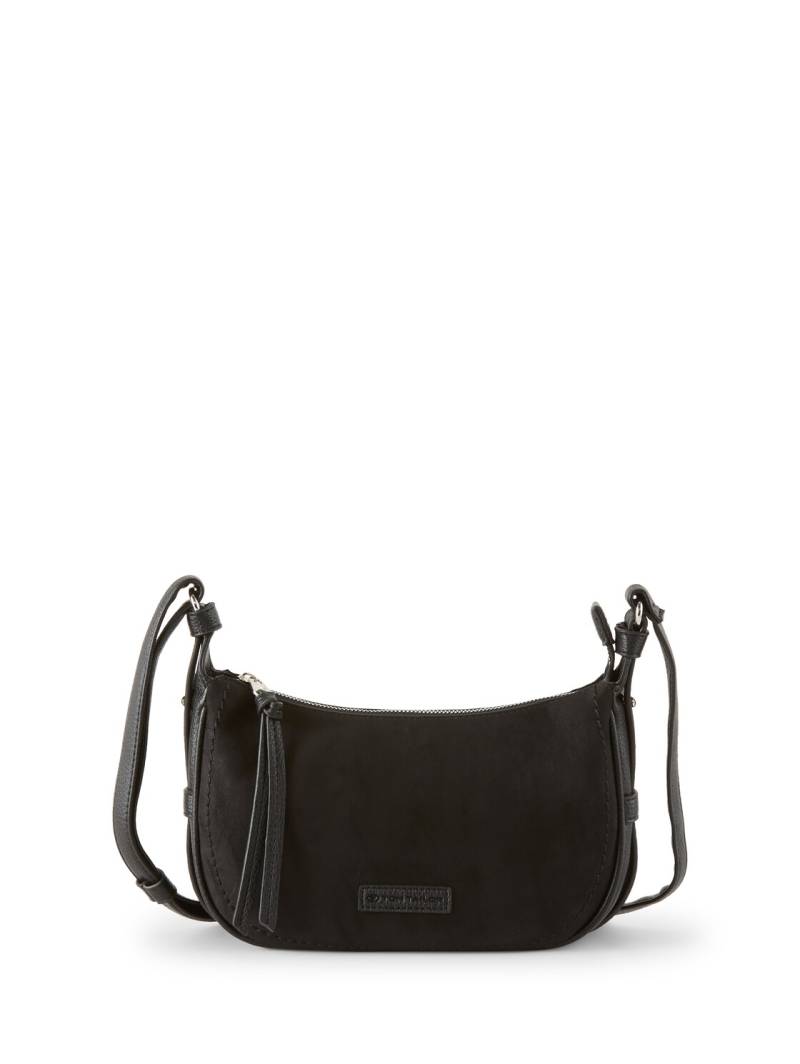 TOM TAILOR Damen TTLYSA S Umhängetasche in Velourleder-Optik, schwarz, Uni, Gr. ONESIZE von Tom Tailor