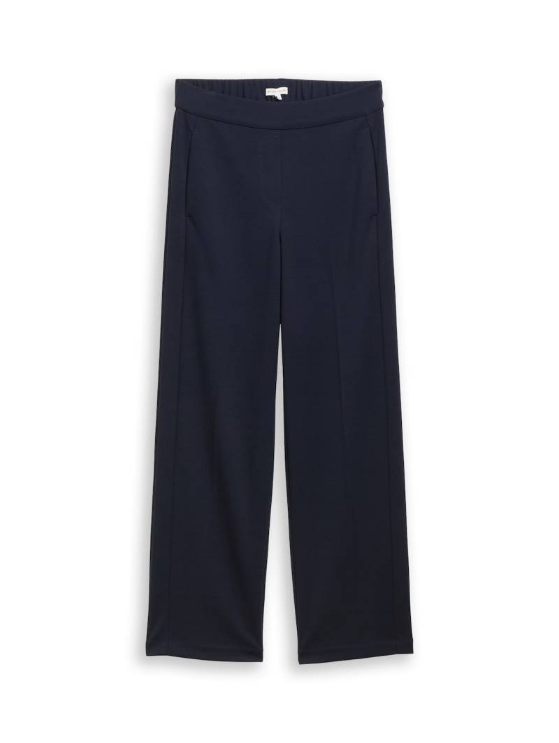 TOM TAILOR Damen TTMIA STRAIGHT Hose, blau, Uni, Gr. 34/32 von Tom Tailor