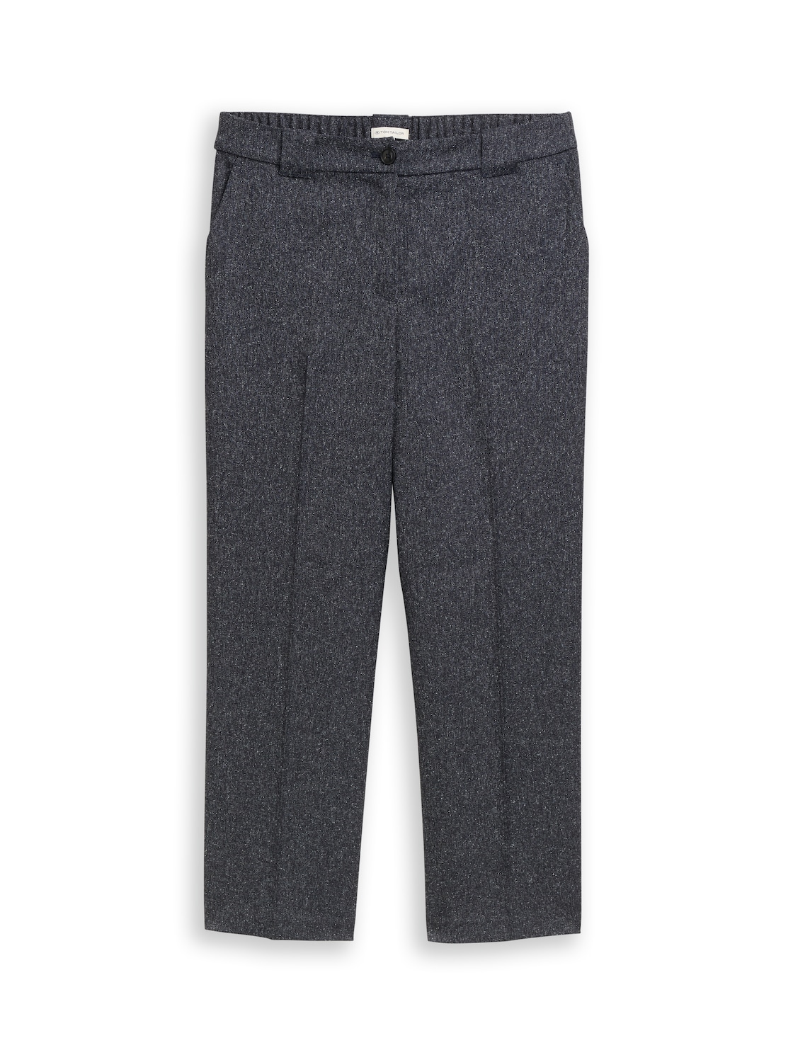 TOM TAILOR Damen TTMIA STRAIGHT Hose in Melange-Optik, blau, Meliert, Gr. 36/28 von Tom Tailor