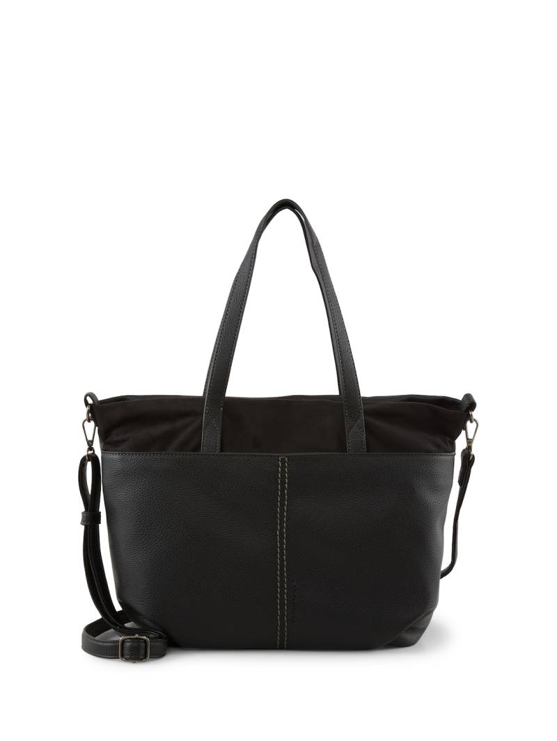 TOM TAILOR Damen TTMIHA L Shopper mit Material-Mix, schwarz, Uni, Gr. ONESIZE von Tom Tailor