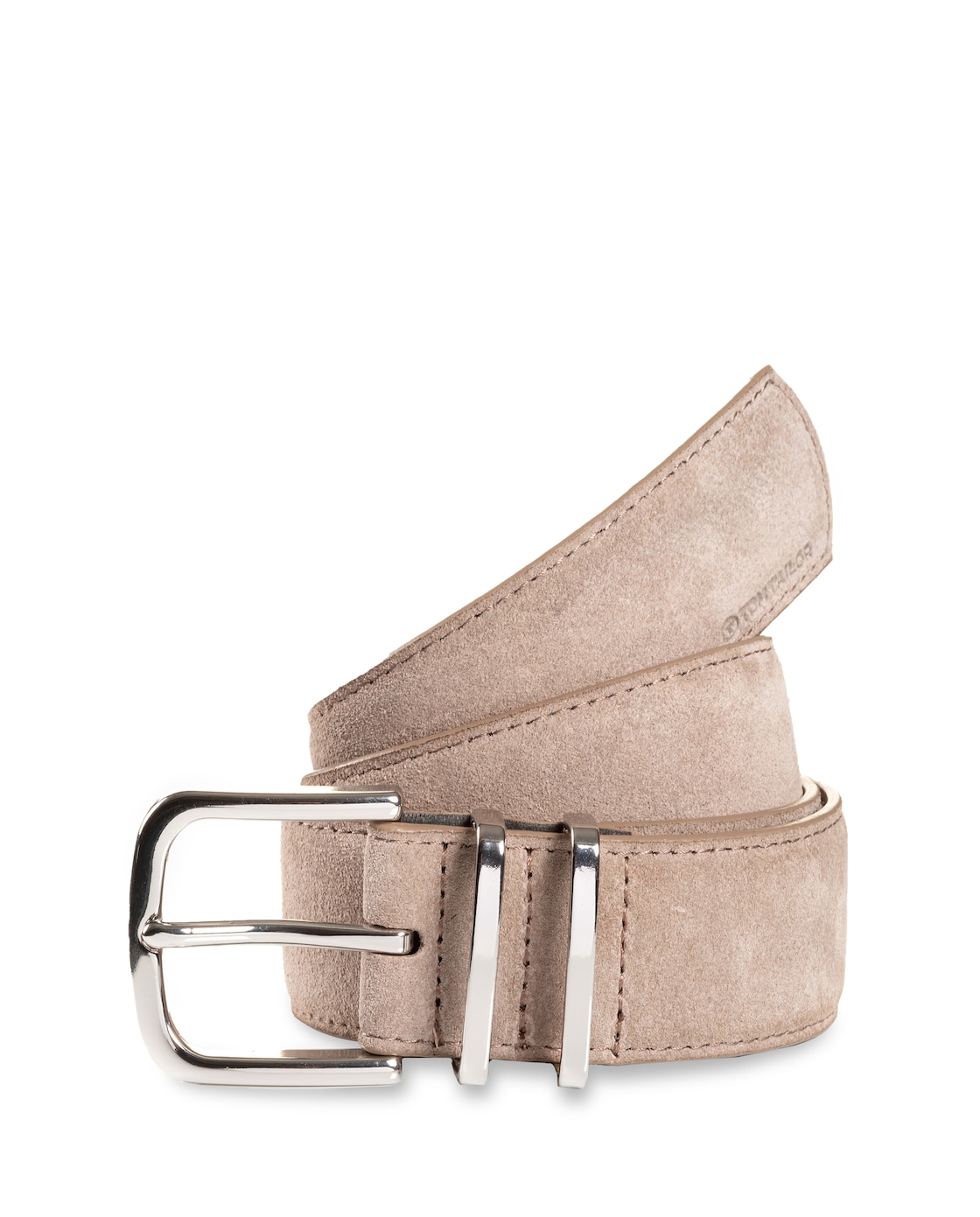 TOM TAILOR Damen TTMILLIE Ledergürtel mit abgerundeter Dornschließe, grau, Uni, Gr. 80 von Tom Tailor