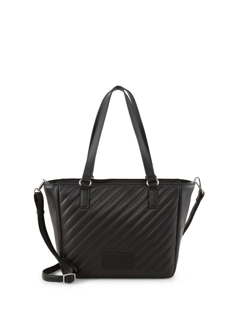 TOM TAILOR Damen TTMIRELA L Shopper mit Wattierung, schwarz, Uni, Gr. ONESIZE von Tom Tailor