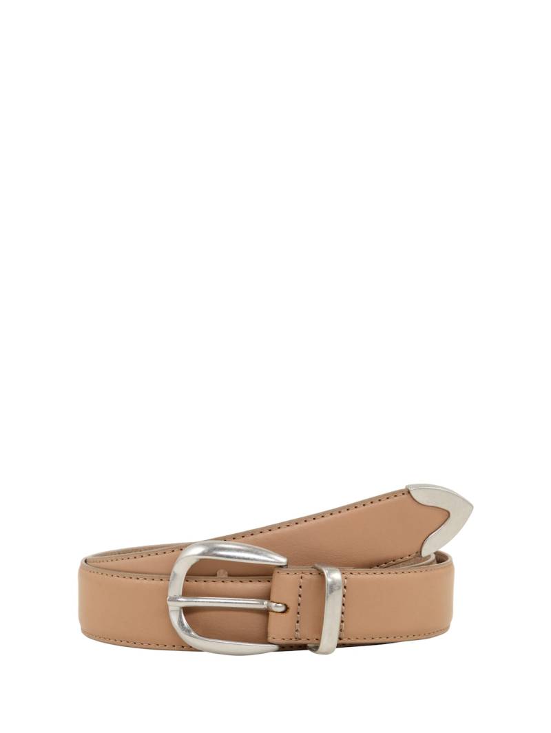 TOM TAILOR Damen TTPIPER Ledergürtel mit abgerundeter Dornschließe, beige, Uni, Gr. 80 von Tom Tailor