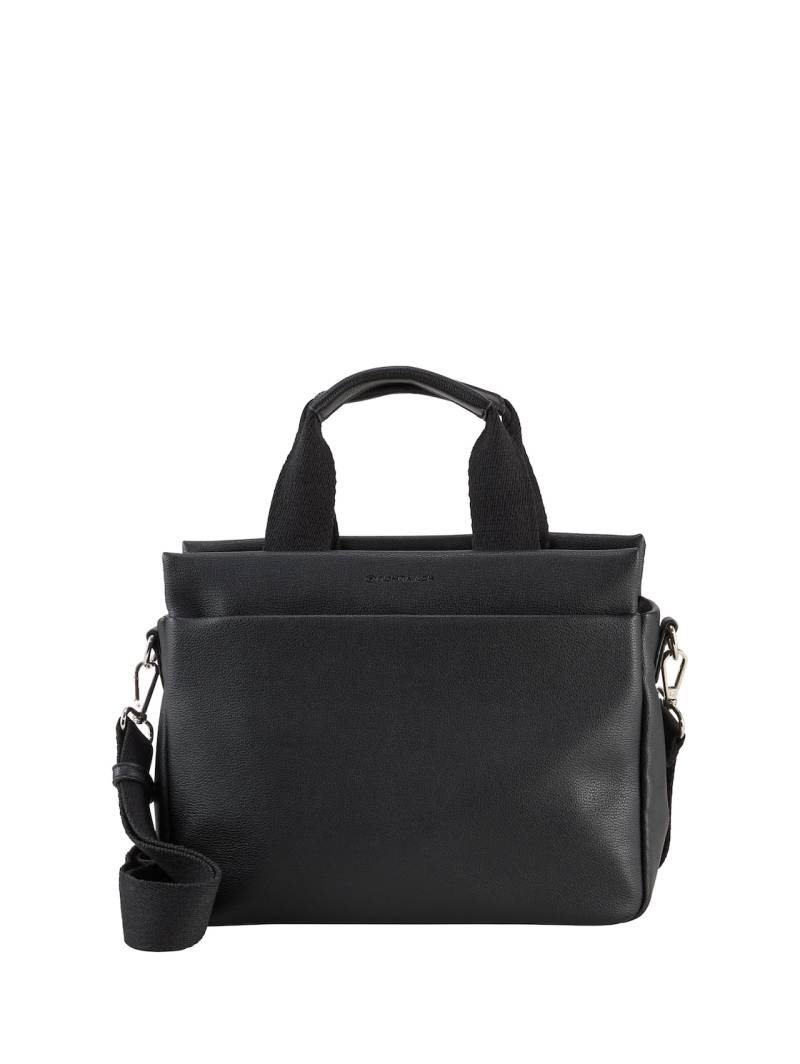 TOM TAILOR Damen TTRELLA L Shopper mit gewebtem Trageriemen, schwarz, Uni, Gr. ONESIZE von Tom Tailor