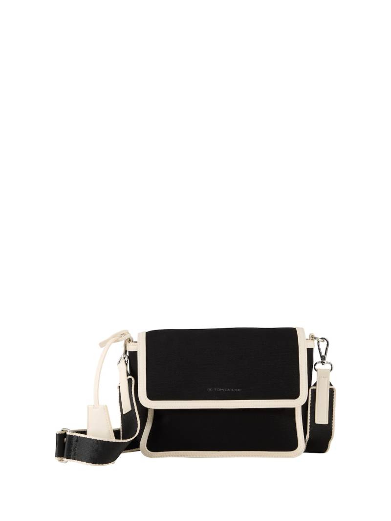 TOM TAILOR Damen TTSUZI M Schultertasche mit kontrastierenden Kantendetails, schwarz, Uni, Gr. ONESIZE von Tom Tailor