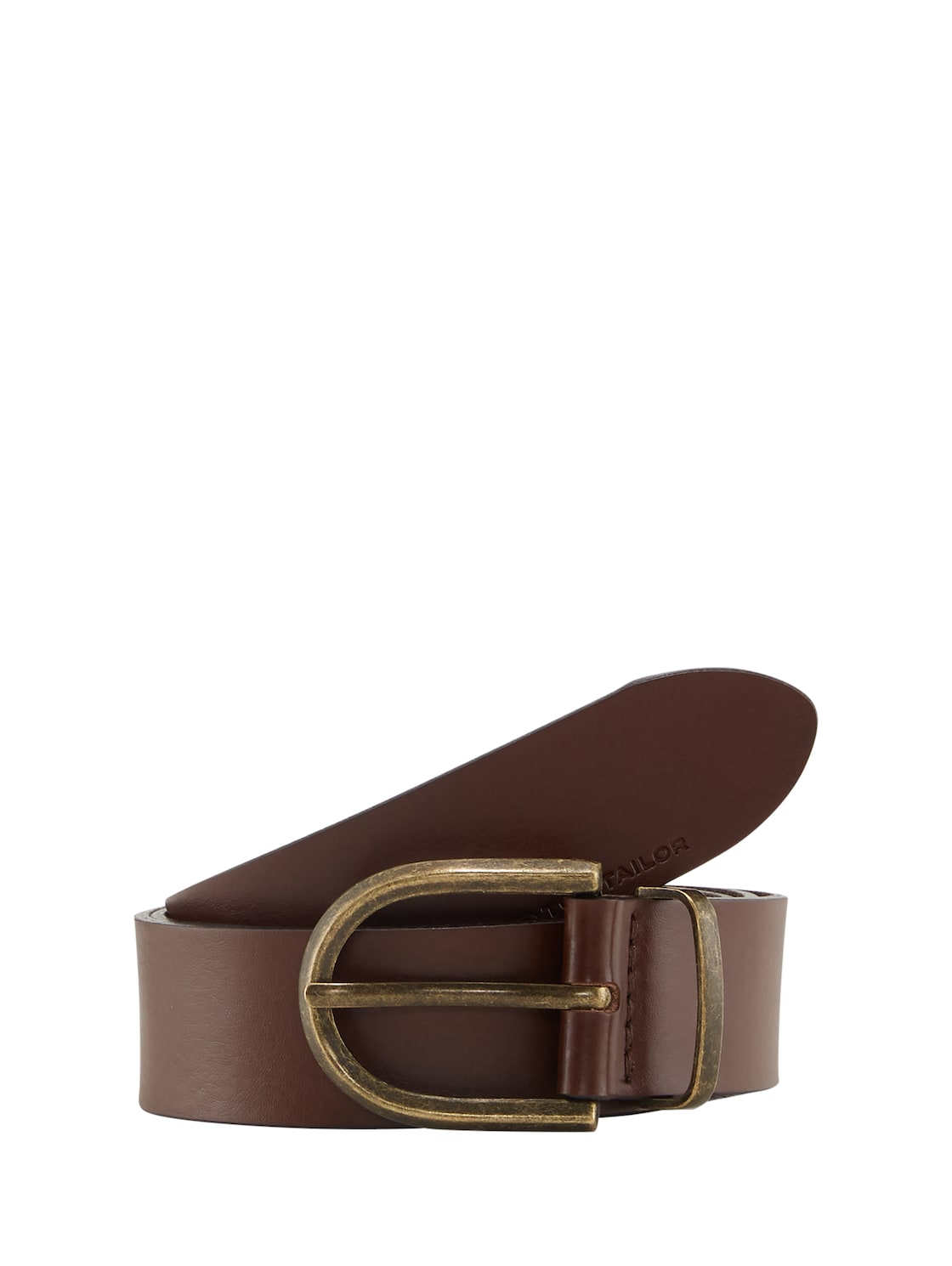 TOM TAILOR Damen TTSYLKE Ledergürtel mit abgerundeter Dornschließe, braun, Uni, Gr. 85 von Tom Tailor