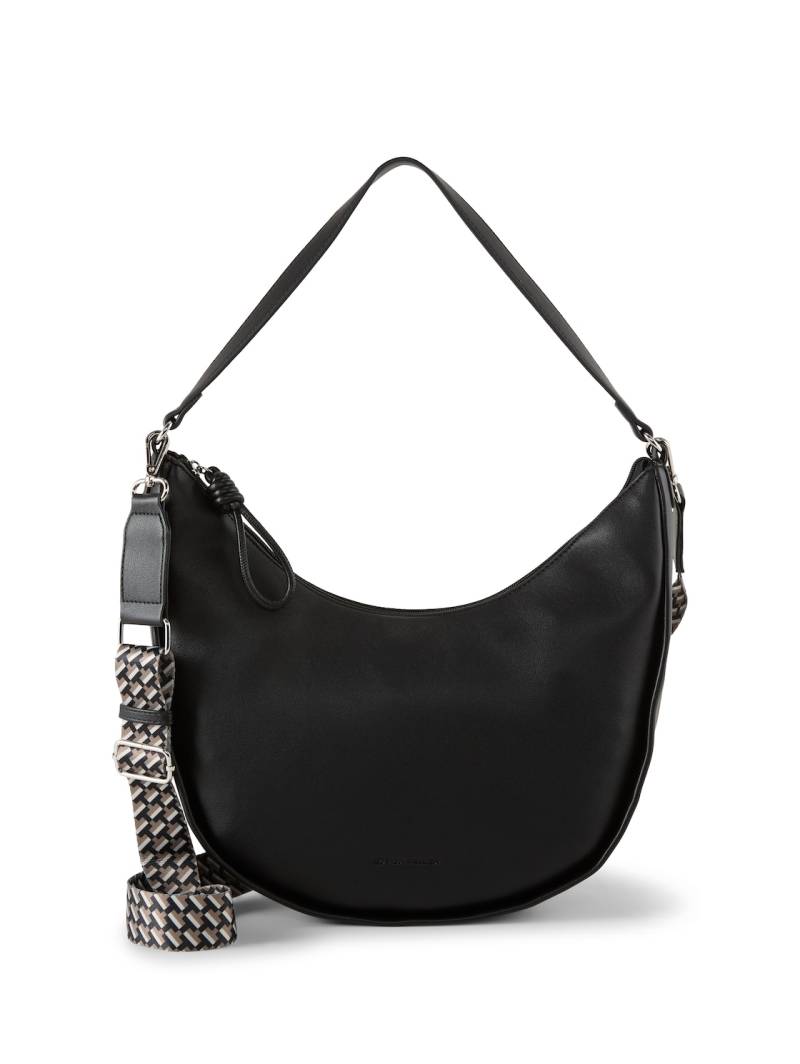 TOM TAILOR Damen TTTATIANA M Schultertasche mit gemustertem Webriemen, schwarz, Uni, Gr. ONESIZE von Tom Tailor