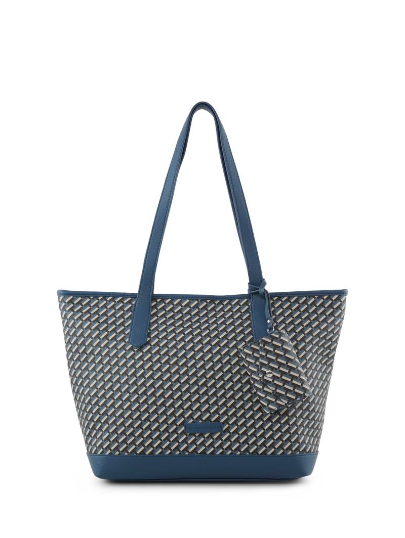 TOM TAILOR Damen TTXENIA L Shopper mit Allover-Print, blau, Gemustert, Gr. ONESIZE von Tom Tailor