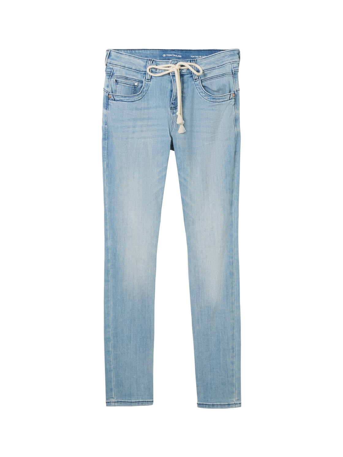 TOM TAILOR Damen Tapered Jeans mit recycelter Baumwolle, blau, Uni, Gr. 27/30 von Tom Tailor