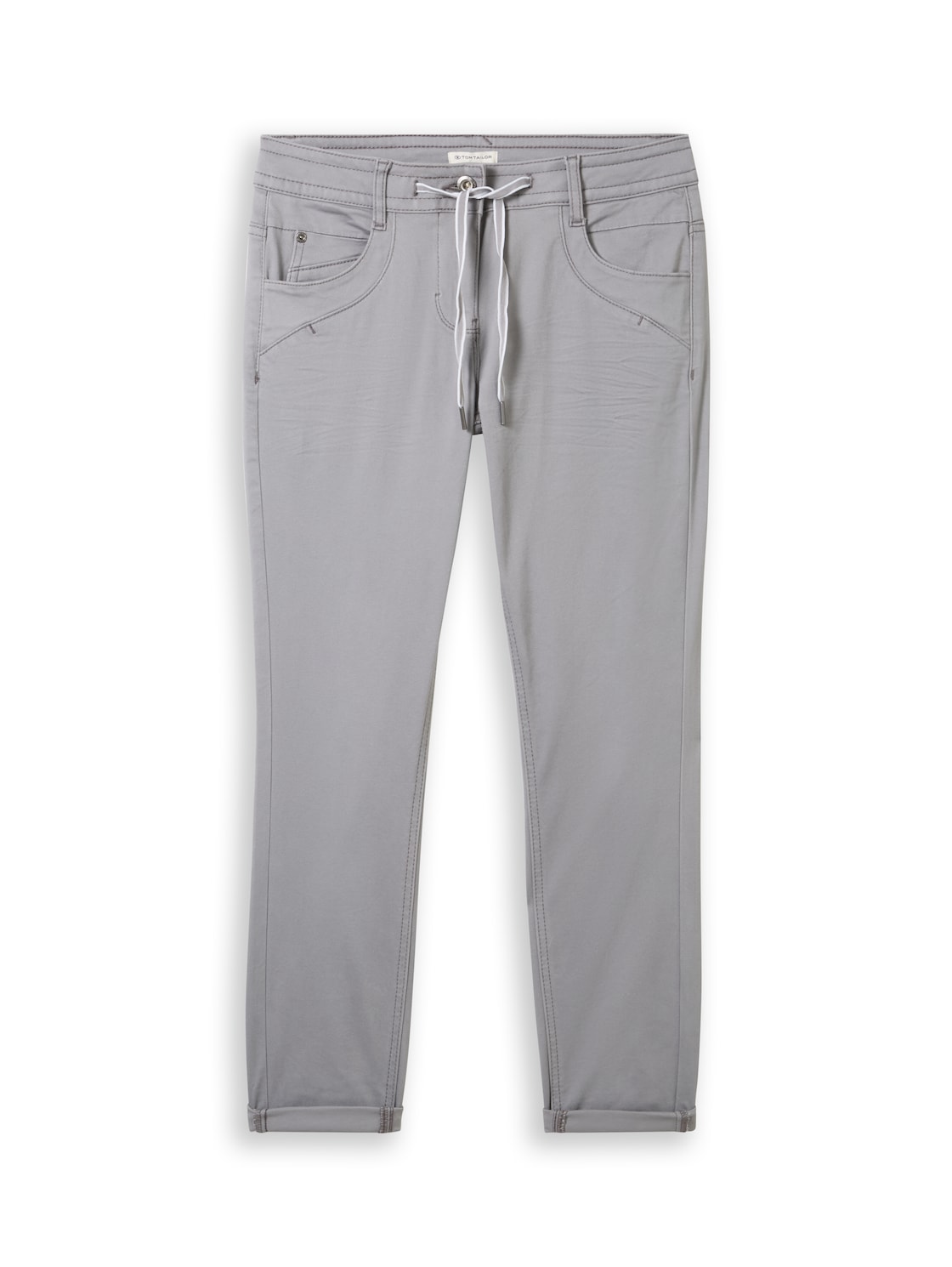 TOM TAILOR Damen Tapered Relaxed Hose, grau, Uni, Gr. 34/28 von Tom Tailor