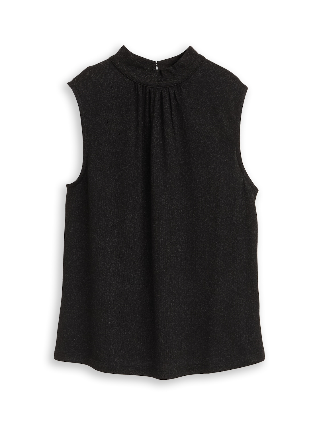 TOM TAILOR Damen Top mit Glitzer-Effekt, schwarz, Uni, Gr. XXL von Tom Tailor