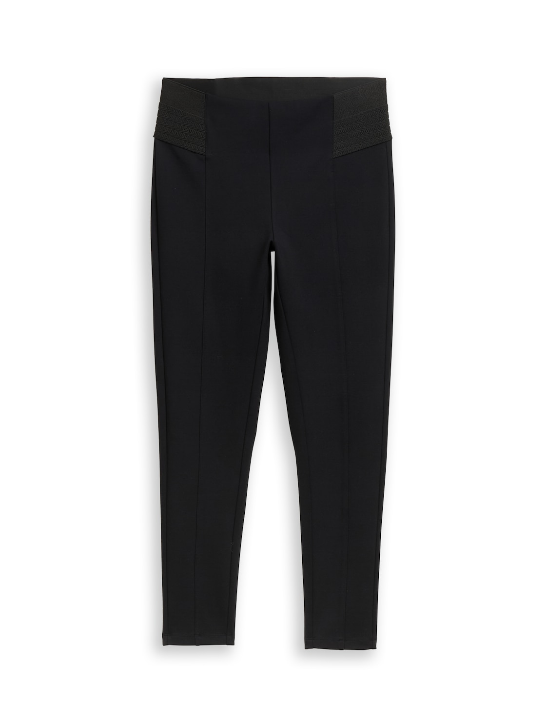 TOM TAILOR Damen Treggings Hose mit elastischem Bund, schwarz, Uni, Gr. 42/28 von Tom Tailor