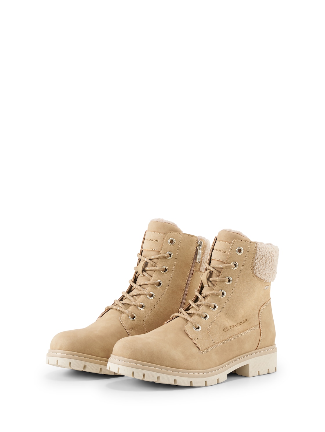 TOM TAILOR Damen Wasserdichte Stiefel mit Fütterung, beige, Uni, Gr. 40 von Tom Tailor