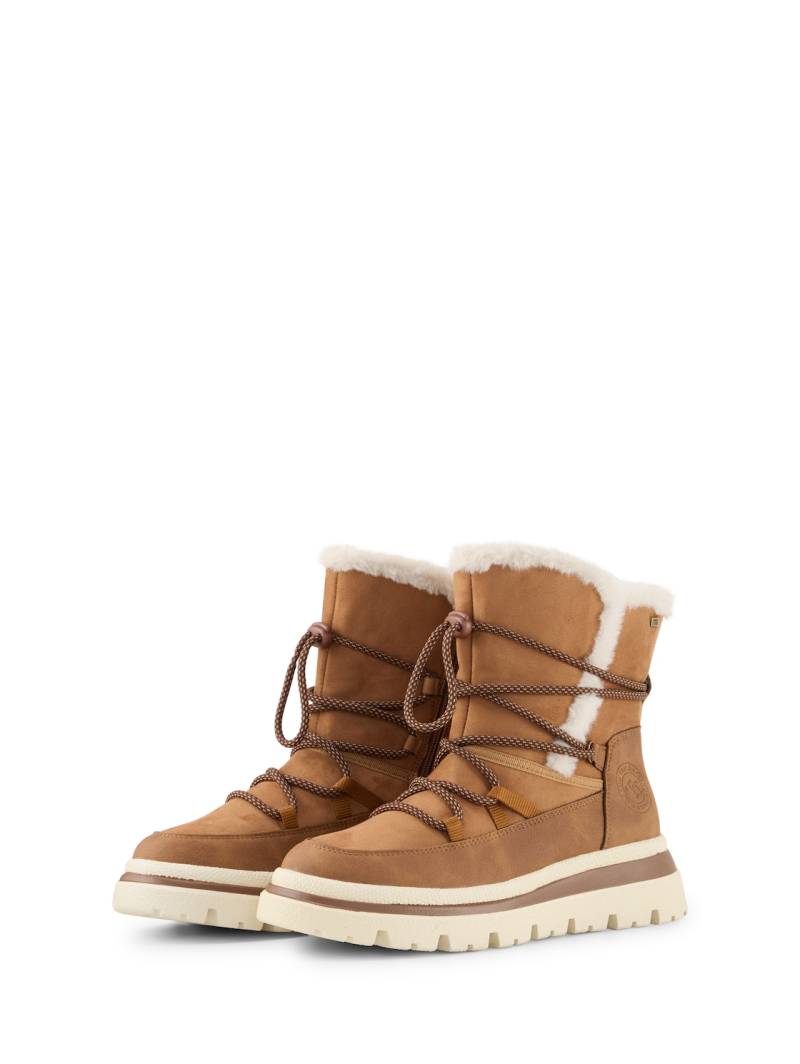TOM TAILOR Damen Wasserfeste Schneestiefel mit Schnürung, braun, Uni, Gr. 36 von Tom Tailor