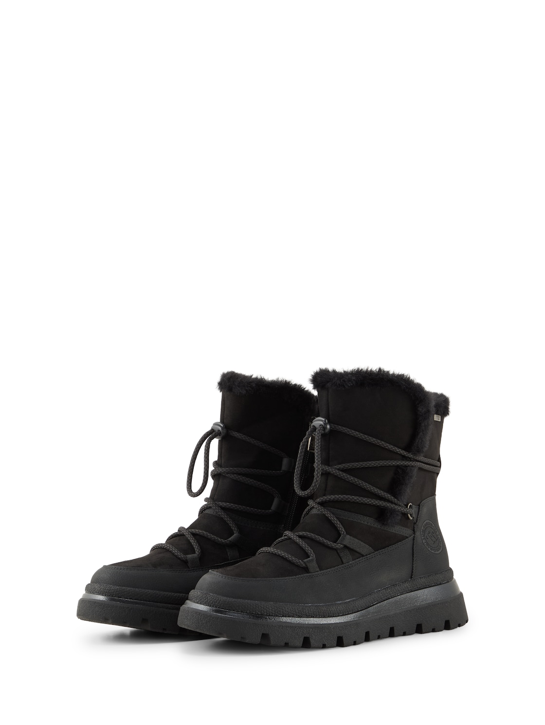 TOM TAILOR Damen Wasserfeste Schneestiefel mit Schnürung, schwarz, Uni, Gr. 37 von Tom Tailor