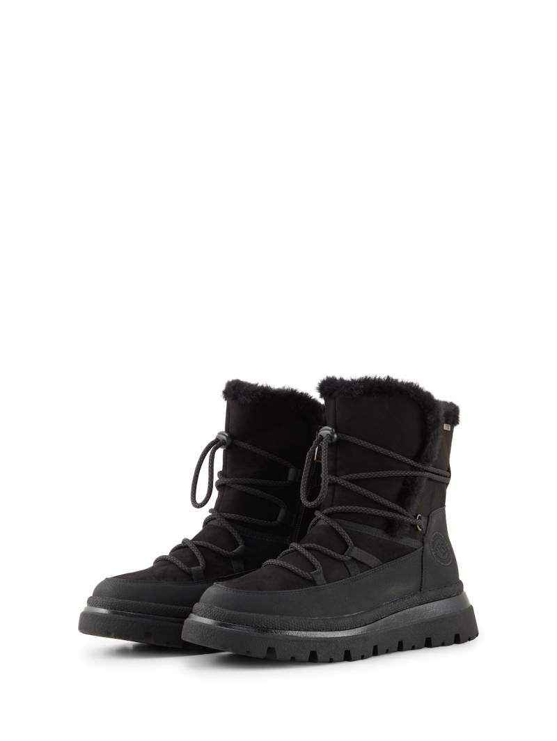 TOM TAILOR Damen Wasserfeste Schneestiefel mit Schnürung, schwarz, Uni, Gr. 39 von Tom Tailor