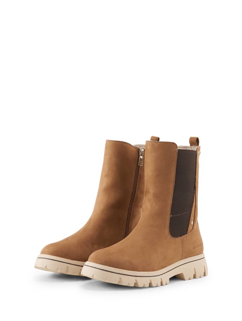 TOM TAILOR Damen Wasserfeste Stiefel mit Fütterung, beige, Uni, Gr. 37 von Tom Tailor