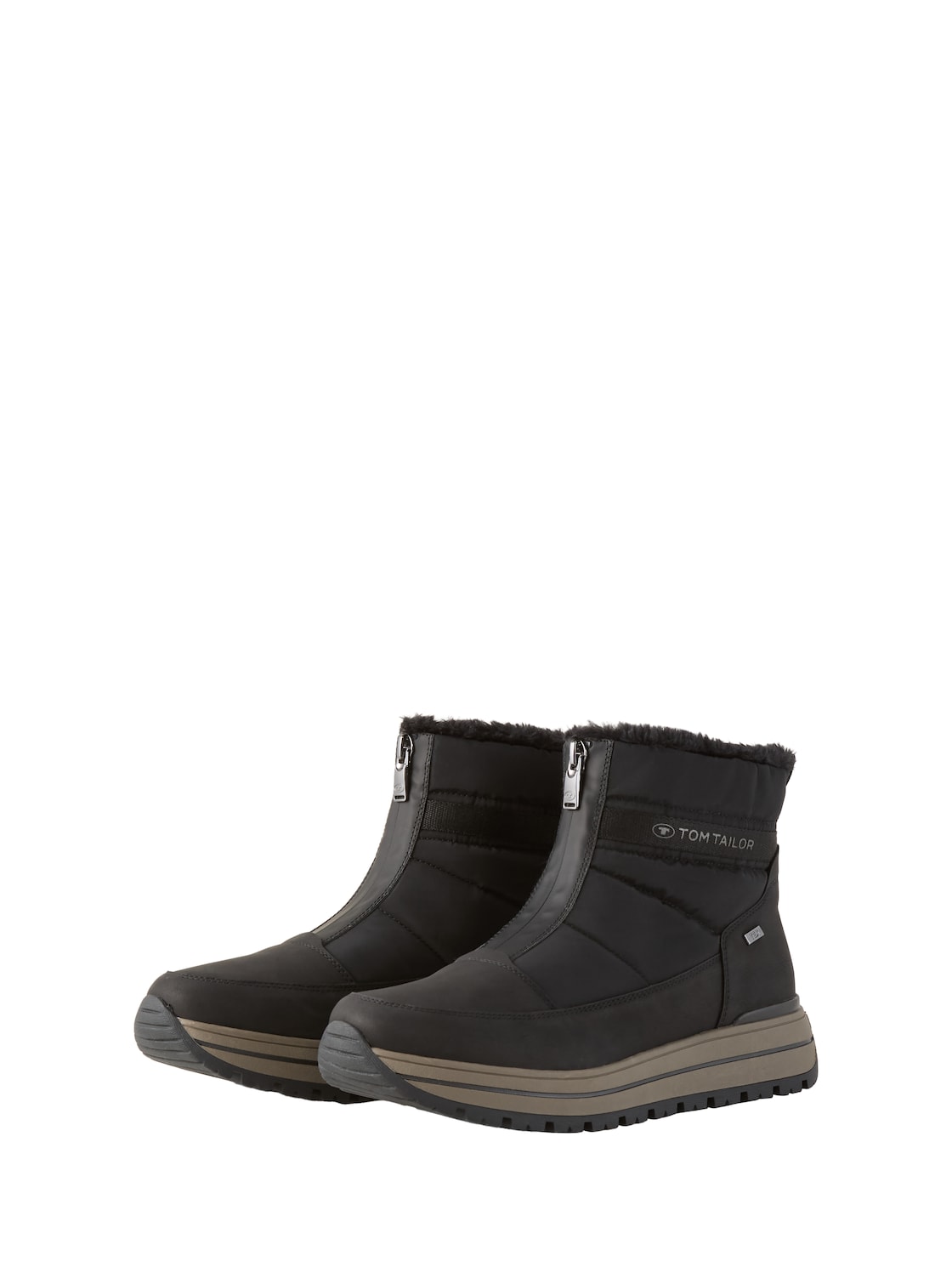 TOM TAILOR Damen Wasserfeste Stiefeletten mit Fütterung, schwarz, Uni, Gr. 36 von Tom Tailor