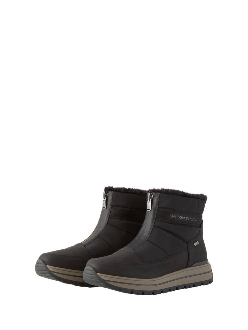 TOM TAILOR Damen Wasserfeste Stiefeletten mit Fütterung, schwarz, Uni, Gr. 38 von Tom Tailor