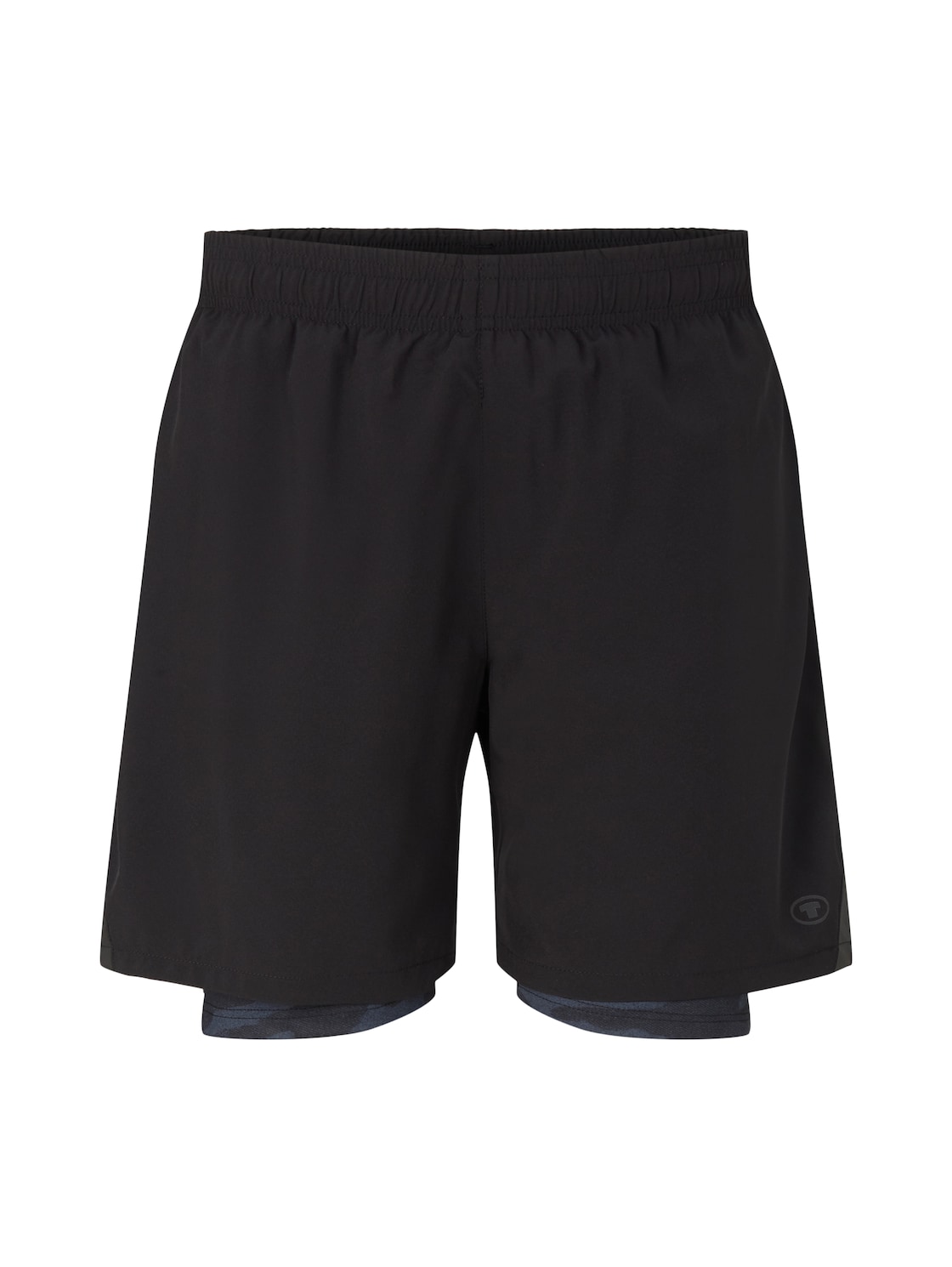 TOM TAILOR Herren 2-in-1 Shorts, schwarz, Uni, Gr. S von Tom Tailor