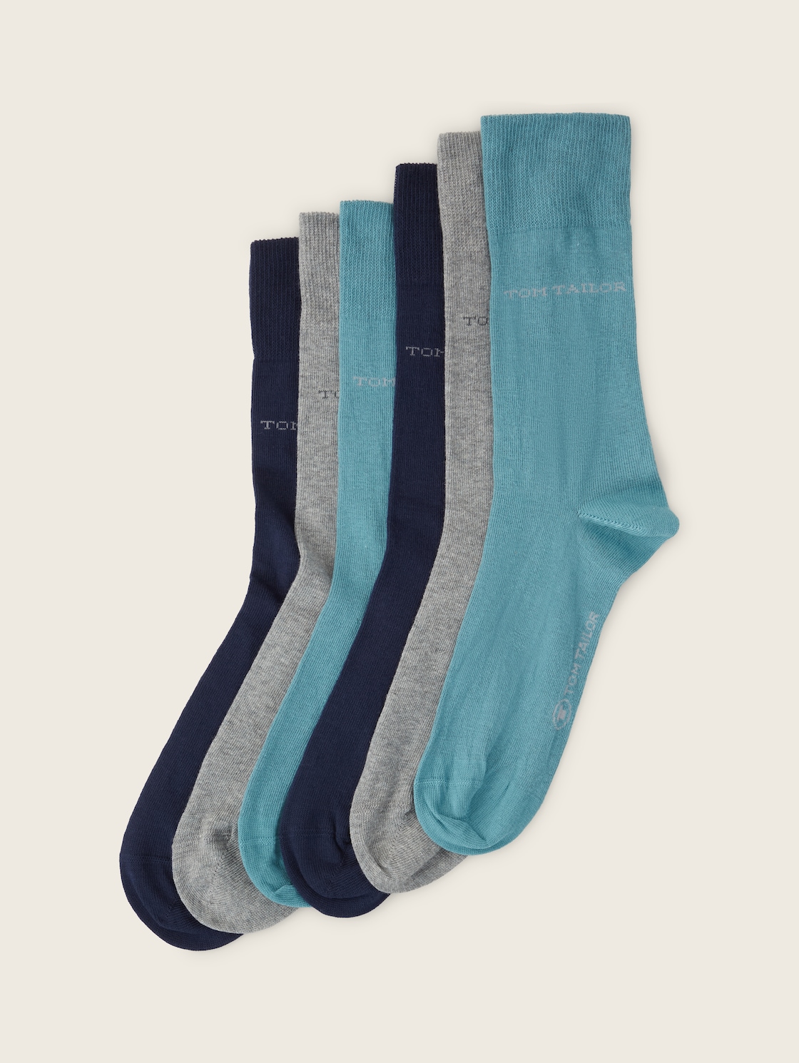 TOM TAILOR Herren 6er-Set Socken, blau, Uni, Gr. 39-42 von Tom Tailor