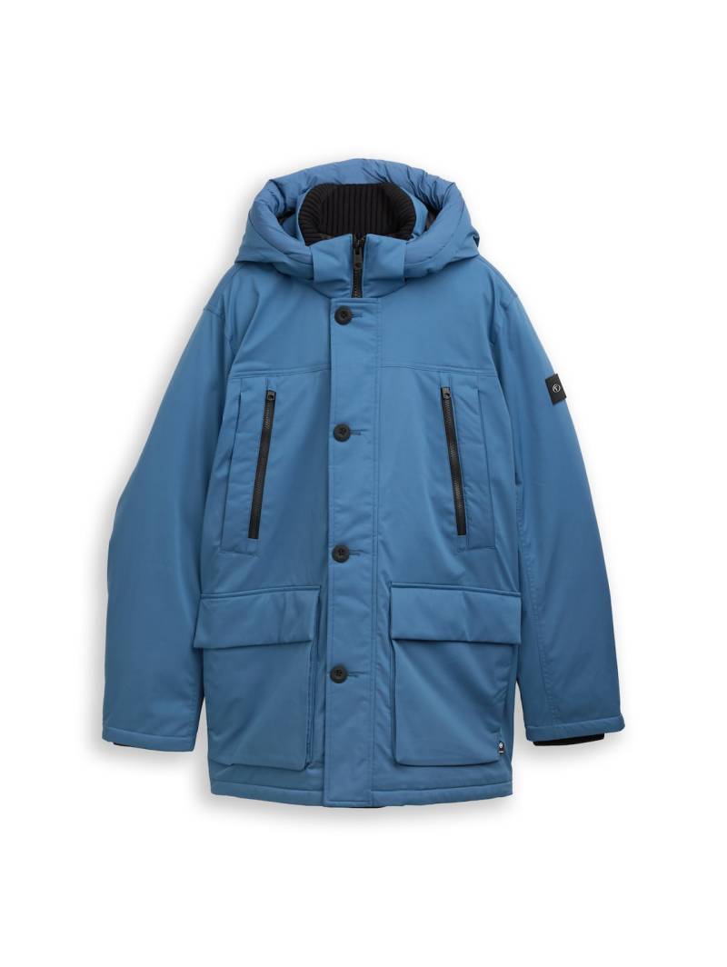 TOM TAILOR Herren Arctic Parka mit abnehmbarer Kapuze, blau, Uni, Gr. L von Tom Tailor
