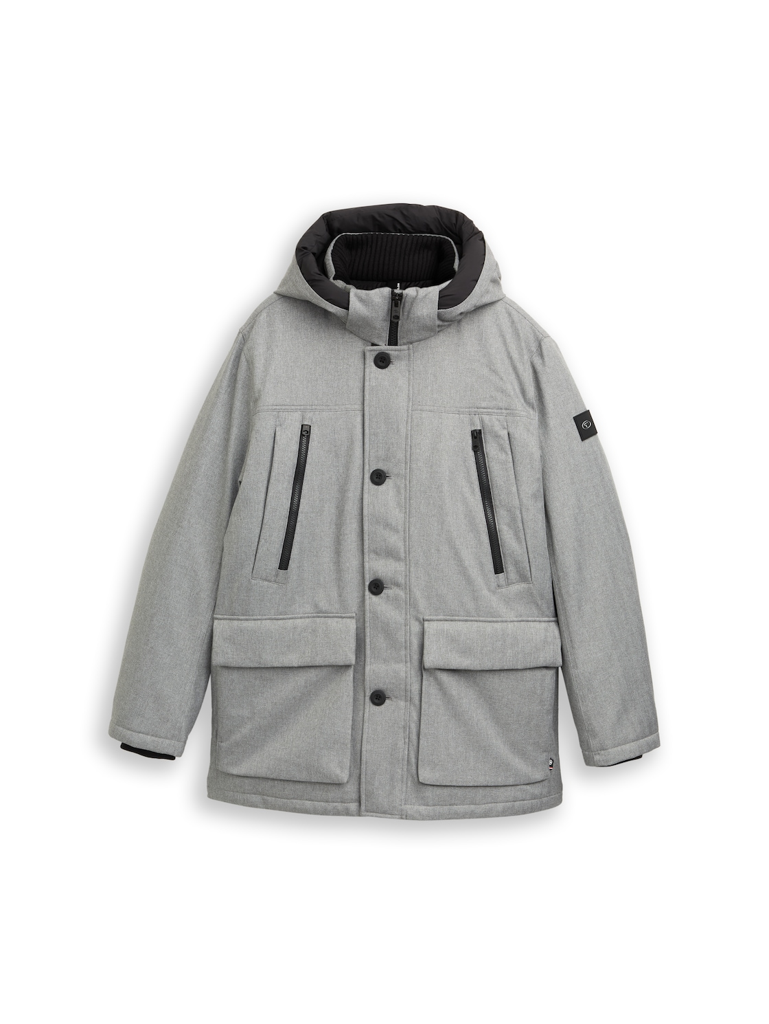 TOM TAILOR Herren Arctic Parka mit abnehmbarer Kapuze, grau, Meliert, Gr. XXL von Tom Tailor