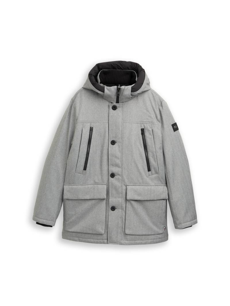 TOM TAILOR Herren Arctic Parka mit abnehmbarer Kapuze, grau, Meliert, Gr. XXL von Tom Tailor