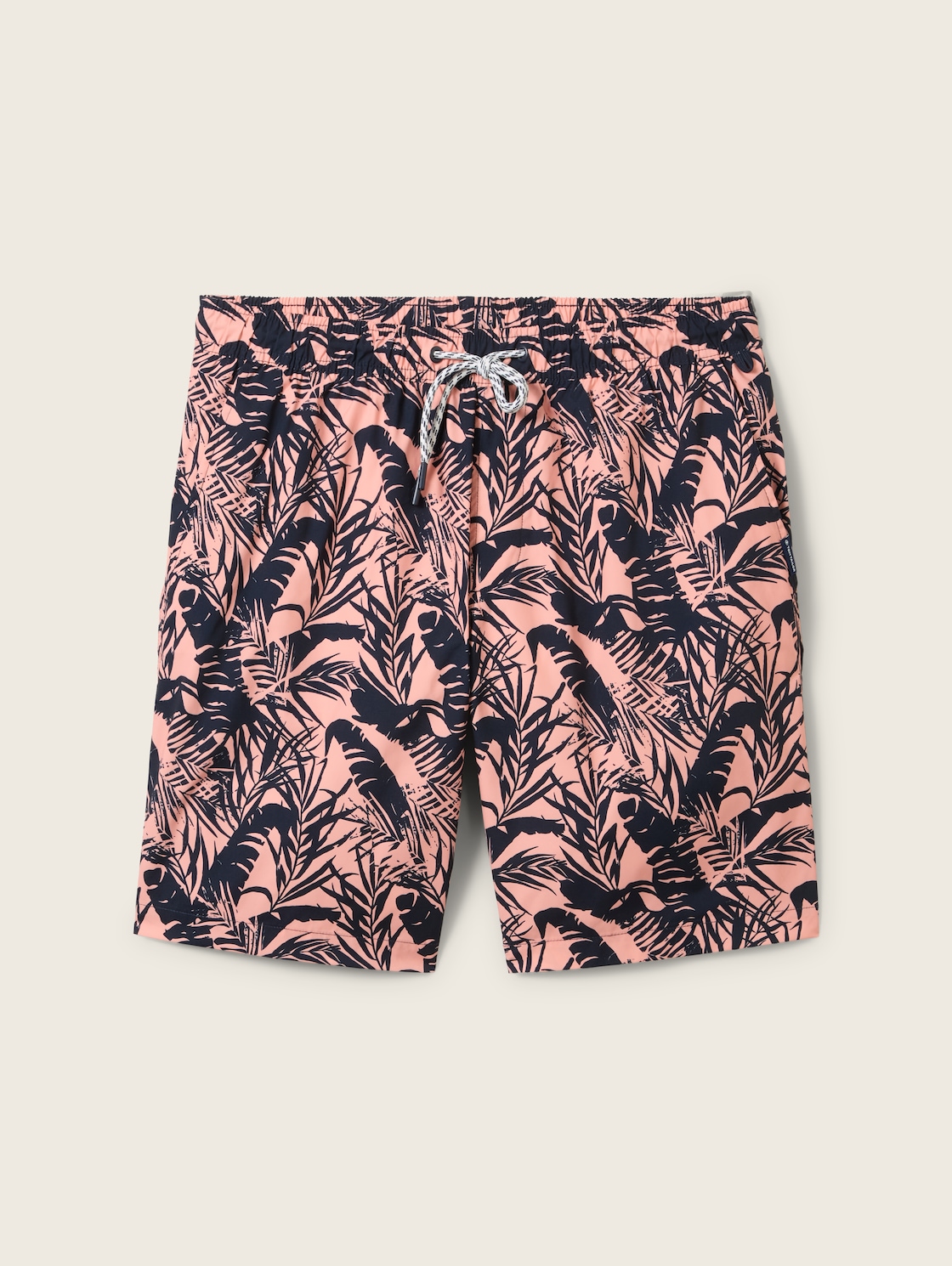 TOM TAILOR Herren Badeshorts mit Allover-Print, orange, Allover Print, Gr. S von Tom Tailor